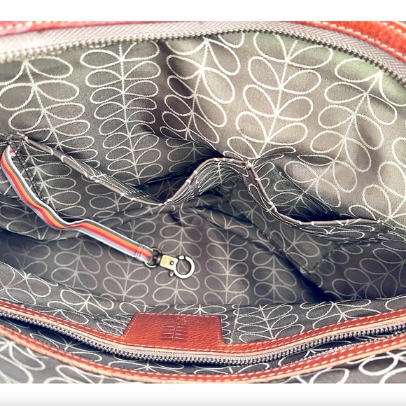 ORLA KIELY Large Coated Canvas Satchel Tote Bag with Leather Handles - Picture 6 of 16